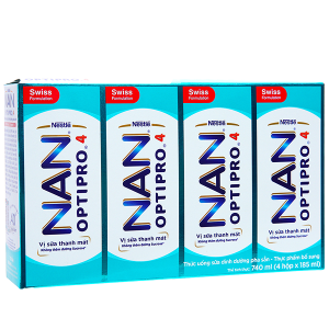 Lốc 4 hộp sữa dinh dưỡng pha sẵn Nestlé Nan Optipro 185ml